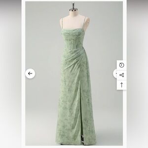 Elegant Strapless Green Dress